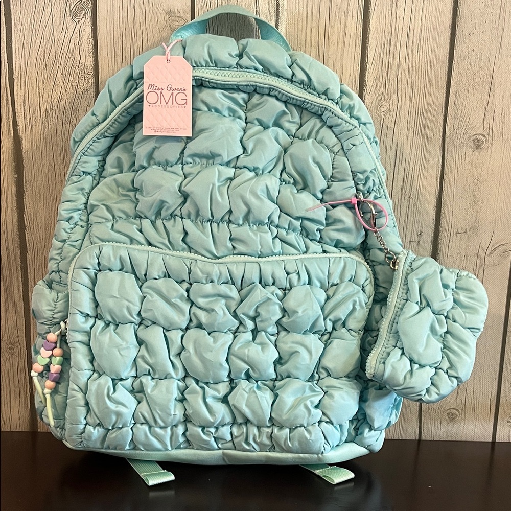 Miss Gwen’s accessories OMG! Kids Mint Green Quilted Backpack   🎒💖